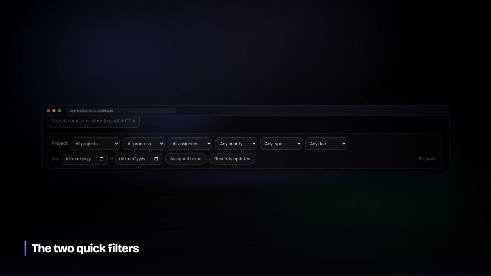 Board filters by project and assignee