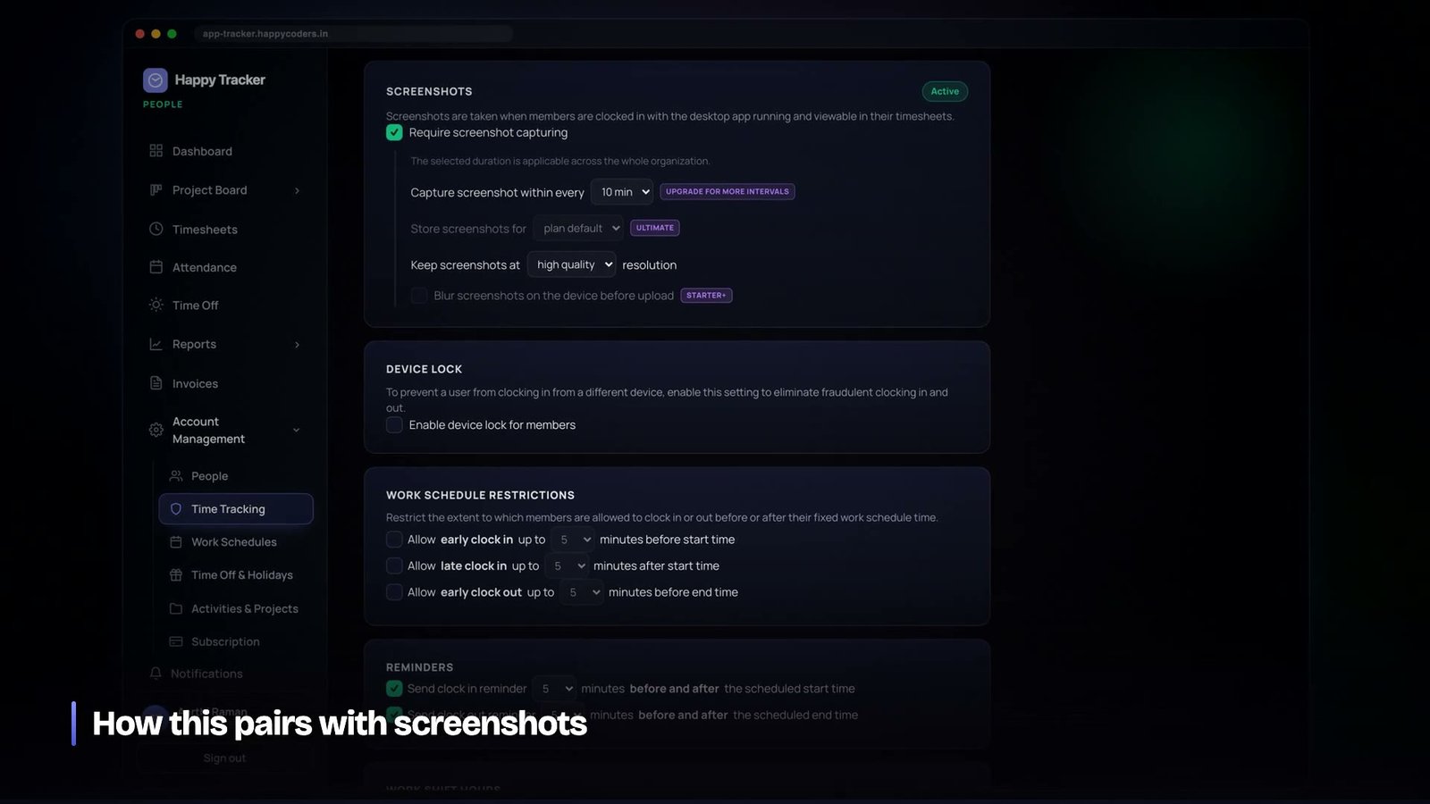 How activity pairs with screenshots