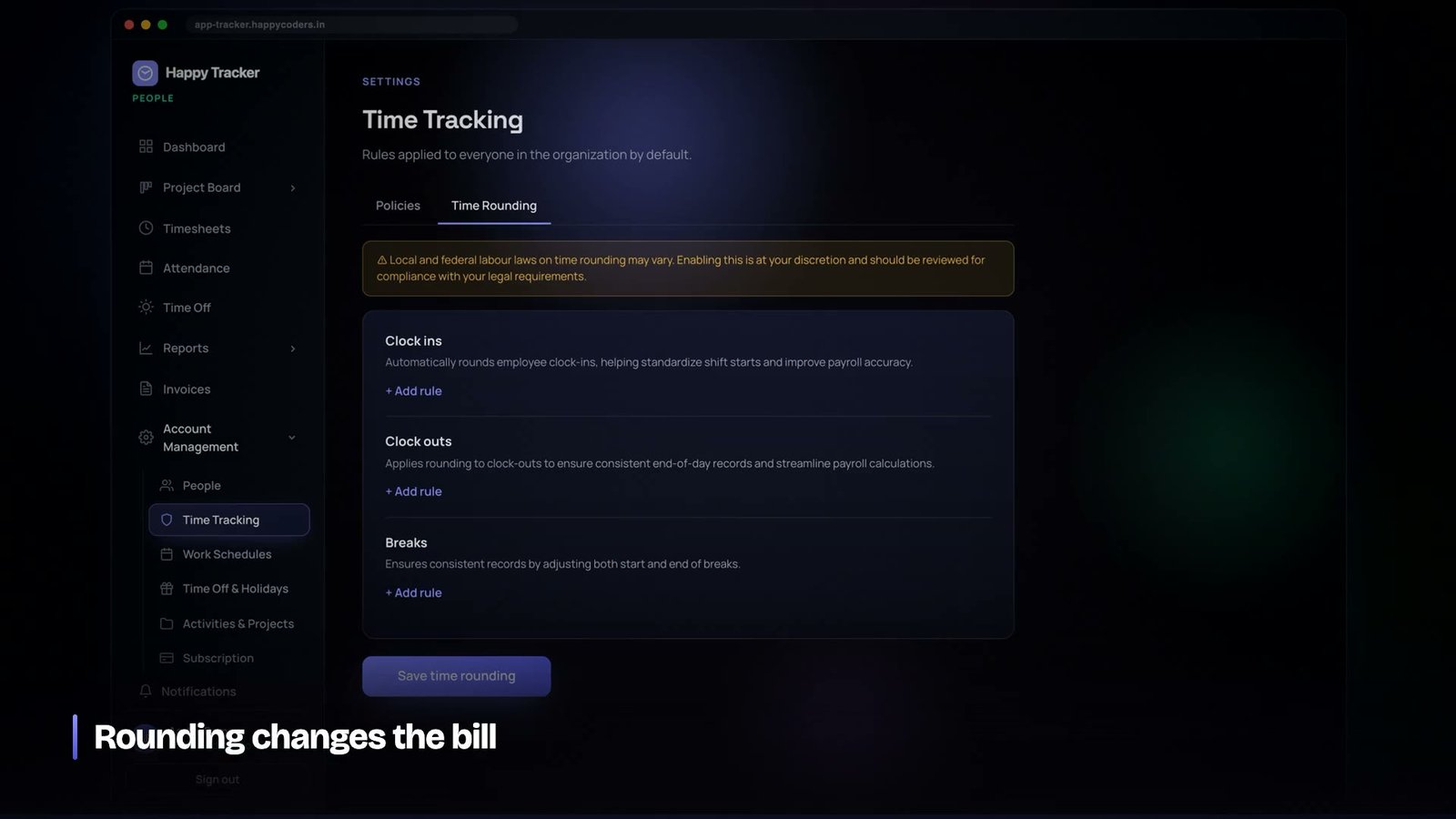 Rounding rules that change the bill